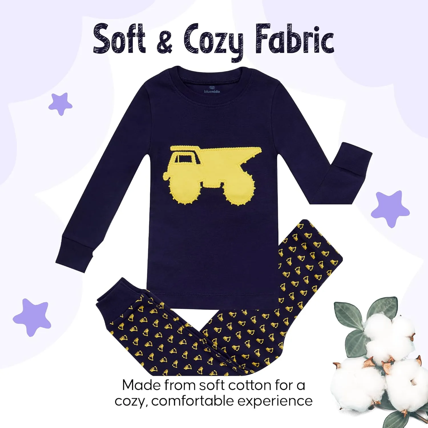 2-Piece Boys Pajamas - 100% Cotton Fleece, Kids & Toddler Pajamas - Tag-Free Boys Pjs - (12M - 8Y) Pajamas for Boys