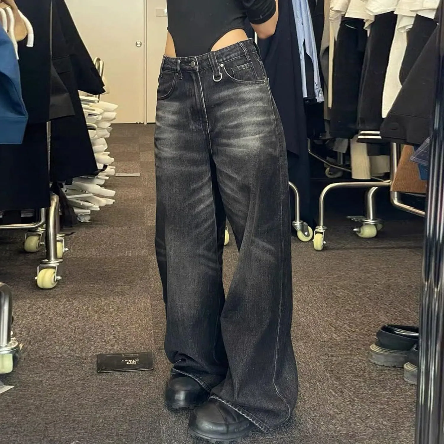 2024 Wide Leg Jeans for Women High Waist Loose Straight Denim Pants 90s Baggy Jeans Trouser Jeans with Pockets