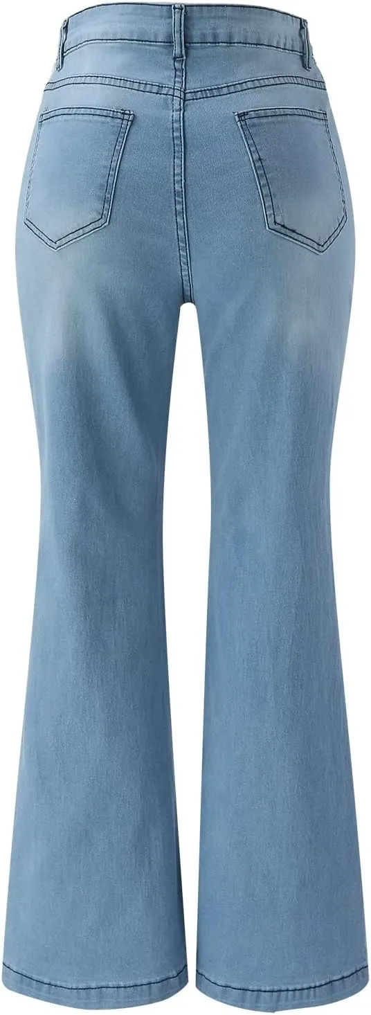 2024 Wide Leg Jeans for Women High Waist Loose Straight Denim Pants 90s Baggy Jeans Trouser Jeans with Pockets
