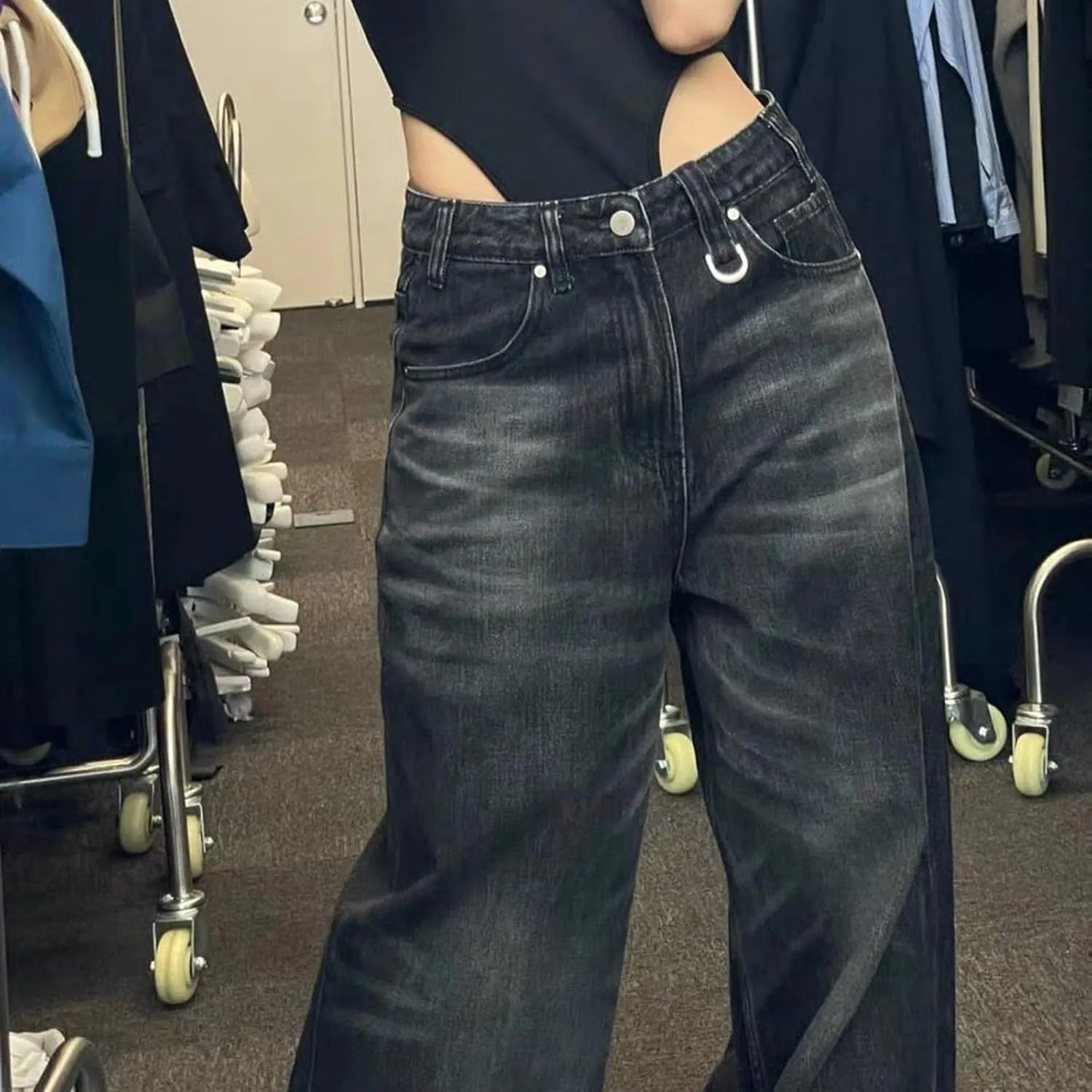 2024 Wide Leg Jeans for Women High Waist Loose Straight Denim Pants 90s Baggy Jeans Trouser Jeans with Pockets
