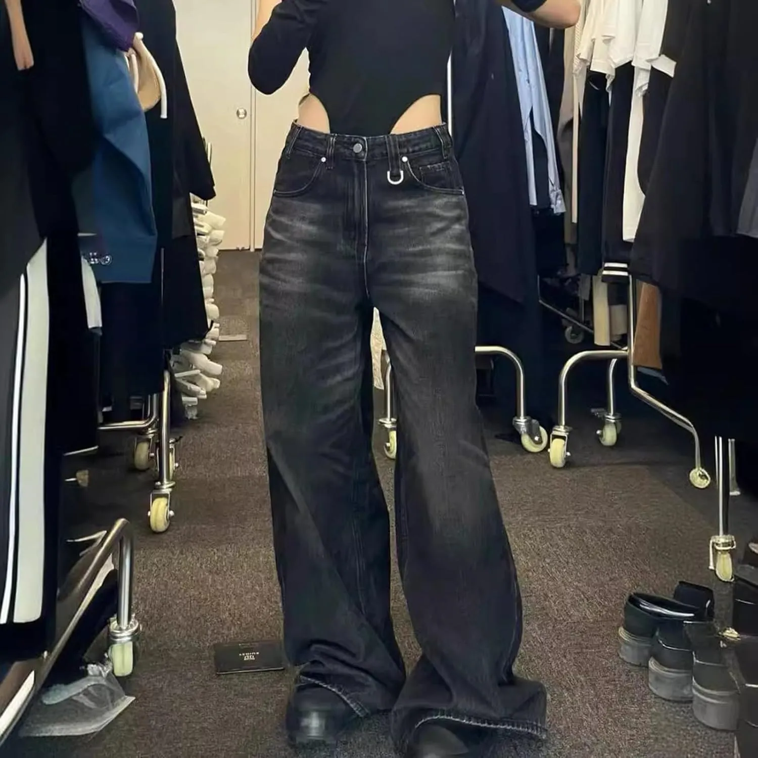 2024 Wide Leg Jeans for Women High Waist Loose Straight Denim Pants 90s Baggy Jeans Trouser Jeans with Pockets