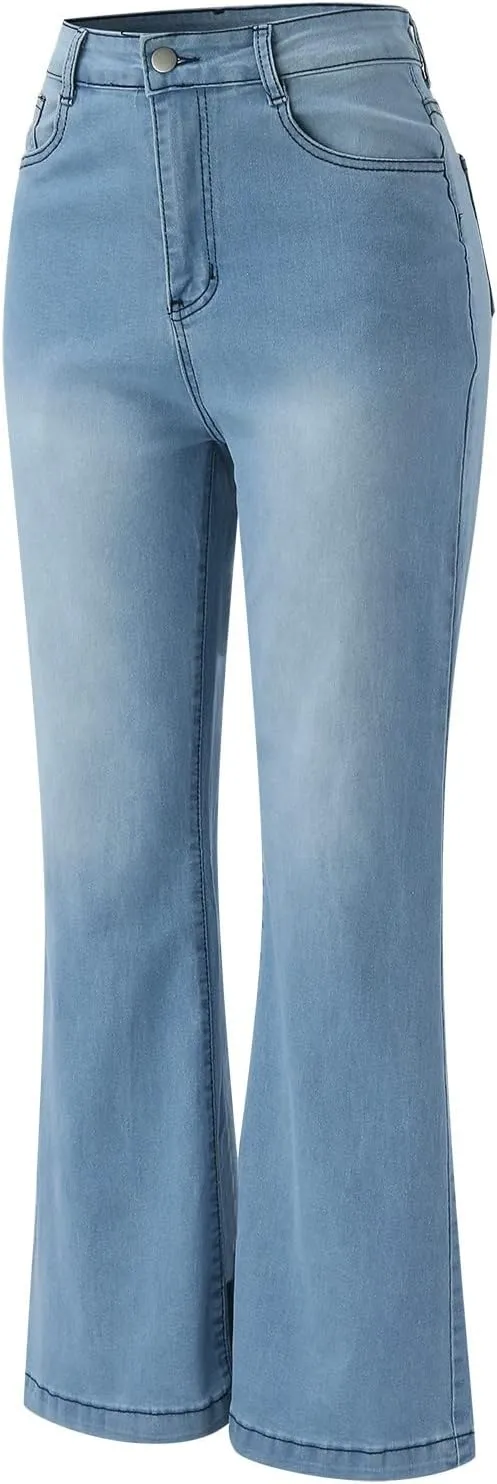 2024 Wide Leg Jeans for Women High Waist Loose Straight Denim Pants 90s Baggy Jeans Trouser Jeans with Pockets