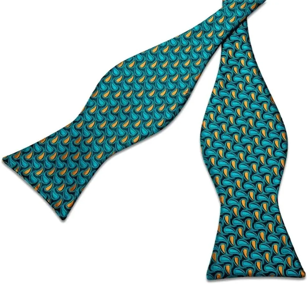 Adjustable Bowties Self Bow Tie Men's Silk Classic Wedding Party Bow Ties Hanky Cufflinks Set