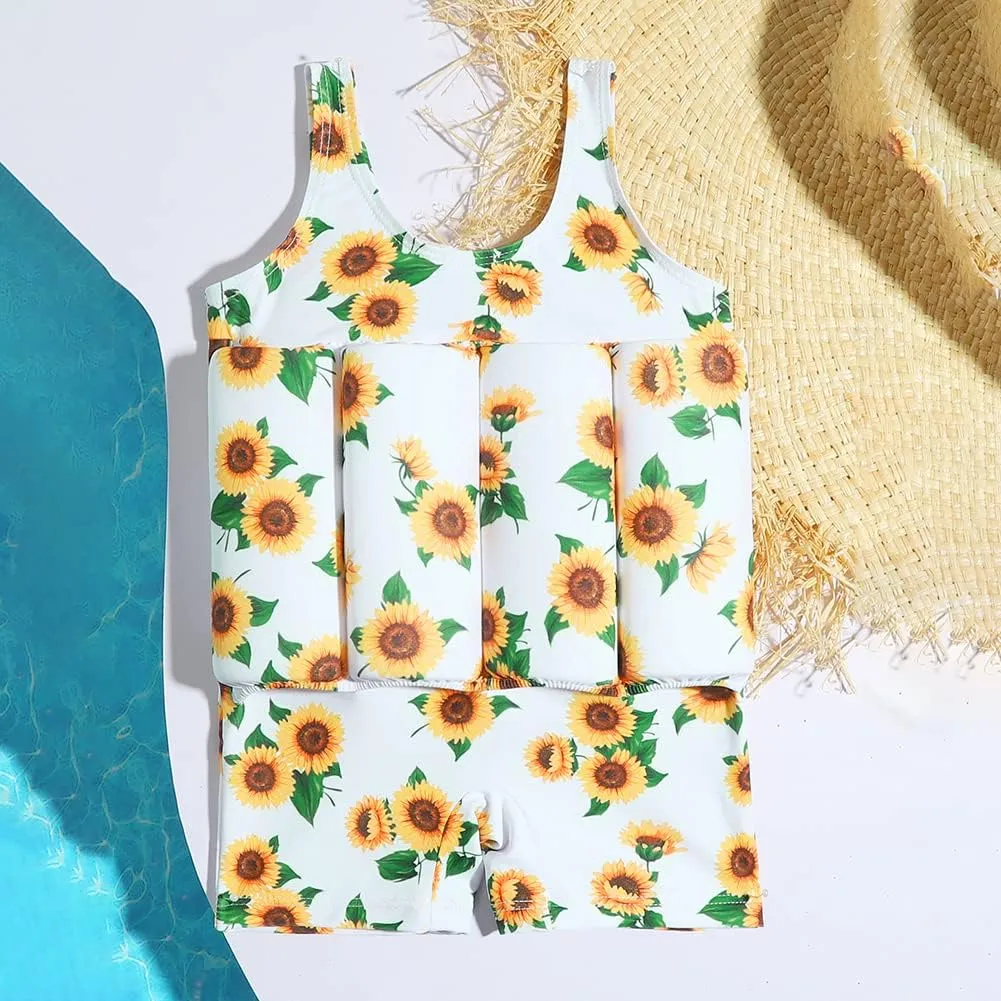 AFAVOM Floatation Swimsuits with Adjustable Buoyancy Sticks for Toddler Kid Baby Boy Girl Float Suit Swim Vest Bathing Suit