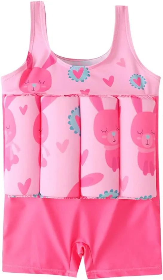 AFAVOM Floatation Swimsuits with Adjustable Buoyancy Sticks for Toddler Kid Baby Boy Girl Float Suit Swim Vest Bathing Suit