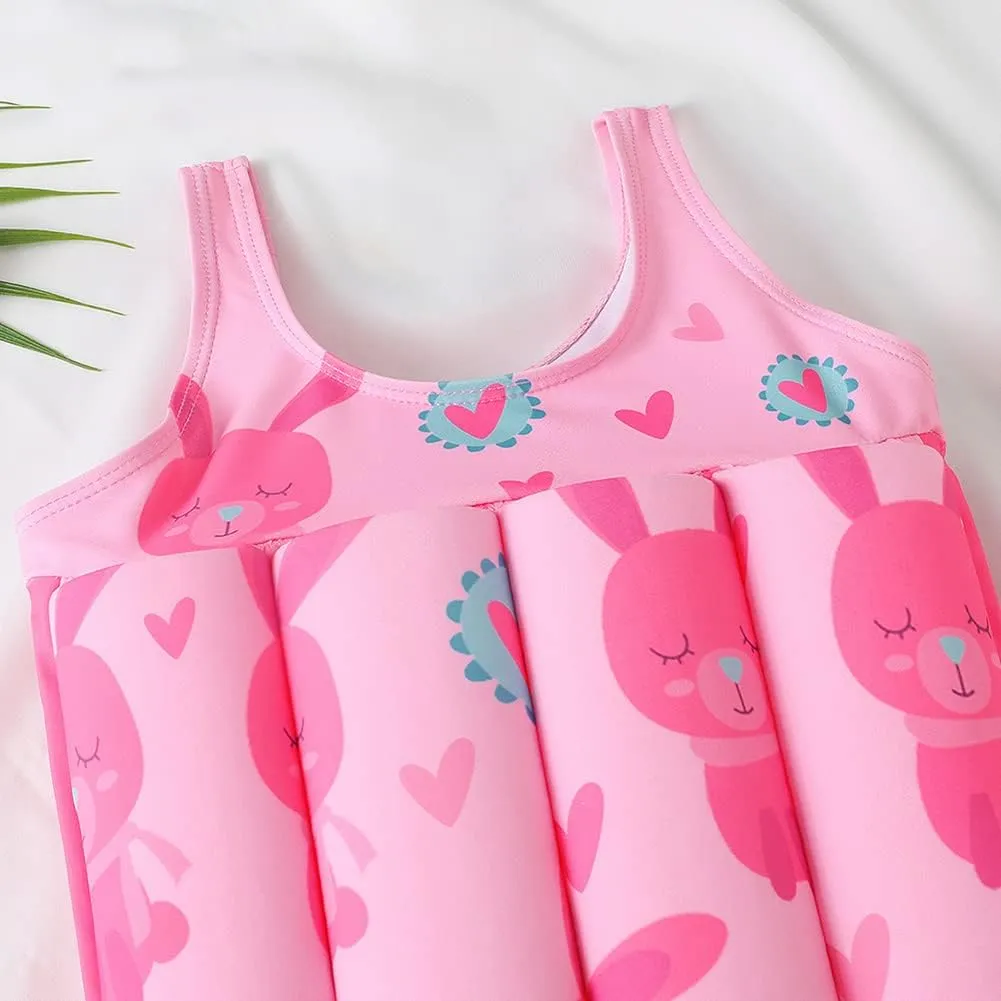 AFAVOM Floatation Swimsuits with Adjustable Buoyancy Sticks for Toddler Kid Baby Boy Girl Float Suit Swim Vest Bathing Suit