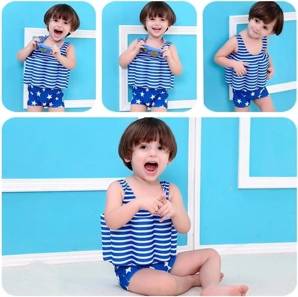 AFAVOM Floatation Swimsuits with Adjustable Buoyancy Sticks for Toddler Kid Baby Boy Girl Float Suit Swim Vest Bathing Suit