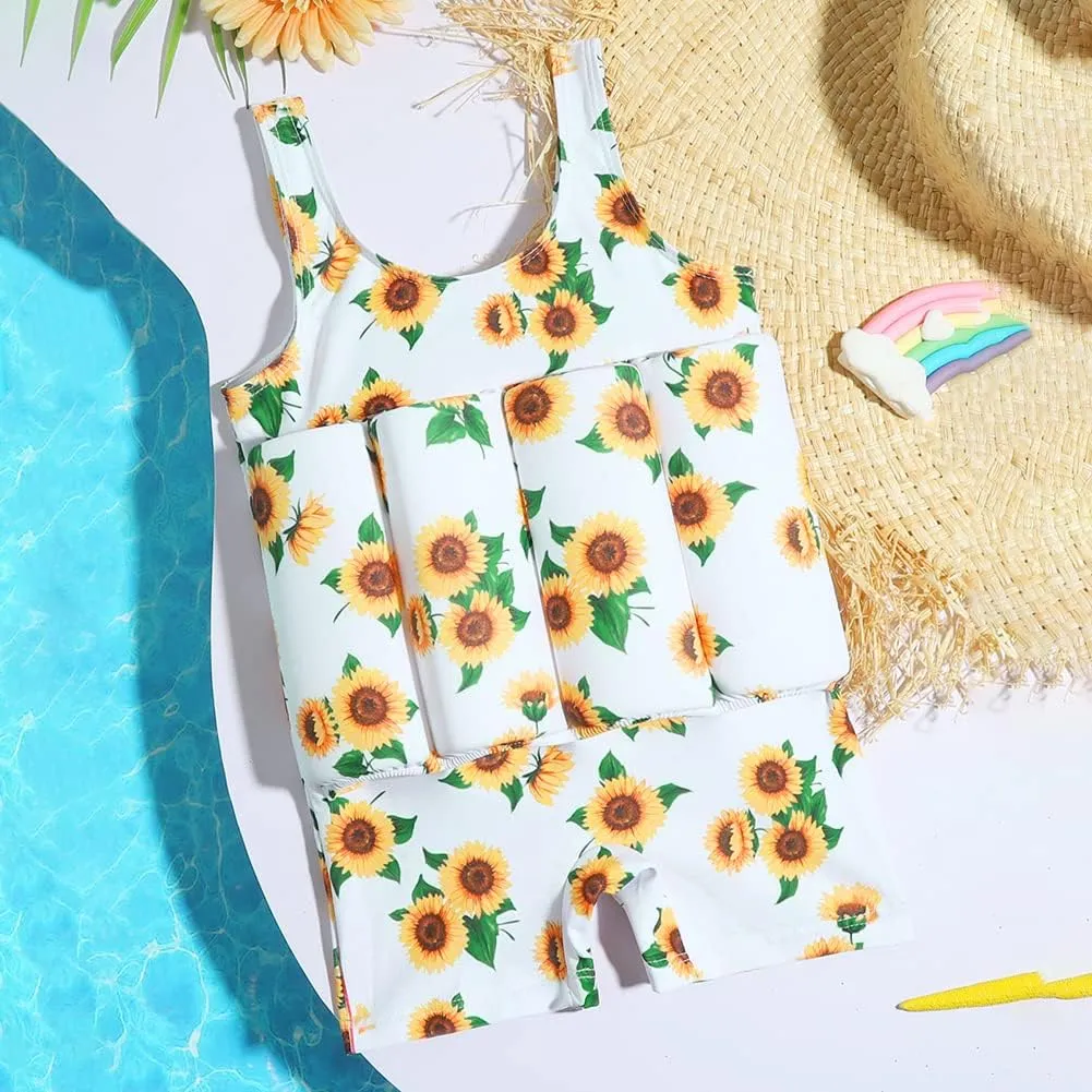 AFAVOM Floatation Swimsuits with Adjustable Buoyancy Sticks for Toddler Kid Baby Boy Girl Float Suit Swim Vest Bathing Suit