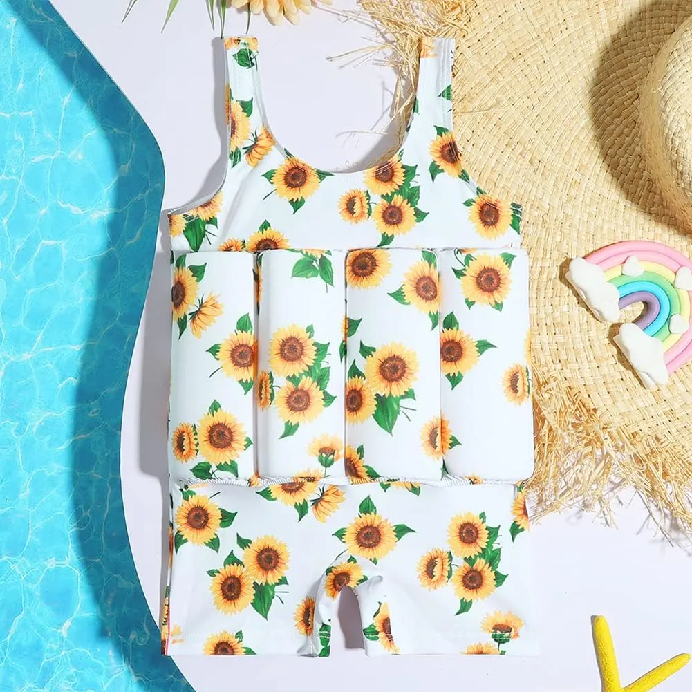 AFAVOM Floatation Swimsuits with Adjustable Buoyancy Sticks for Toddler Kid Baby Boy Girl Float Suit Swim Vest Bathing Suit
