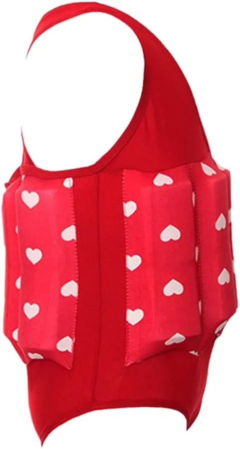 AFAVOM Toddler Kids Baby Girls Floatation Swimsuit with 8 Adjustable Buoyancy Strawberry Float Suit Swim Vest Bathing Suit