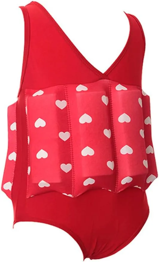 AFAVOM Toddler Kids Baby Girls Floatation Swimsuit with 8 Adjustable Buoyancy Strawberry Float Suit Swim Vest Bathing Suit