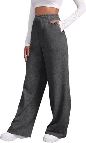 Aniywn Baggy Wide Leg Sweatpants for Women Joggers Workout Lounge with Pockets Yoga Pant Causal Drawstring High Waist Joggers