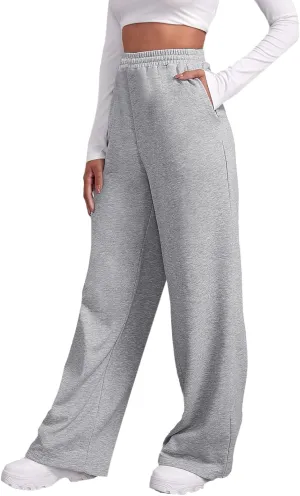 Aniywn Baggy Wide Leg Sweatpants for Women Joggers Workout Lounge with Pockets Yoga Pant Causal Drawstring High Waist Joggers