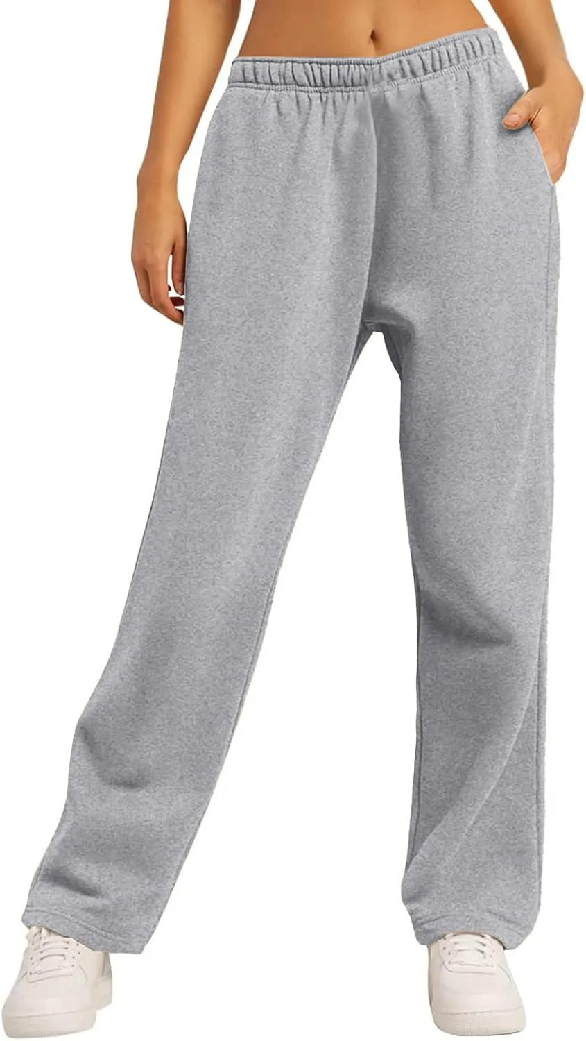 Aniywn Baggy Wide Leg Sweatpants for Women Joggers Workout Lounge with Pockets Yoga Pant Causal Drawstring High Waist Joggers