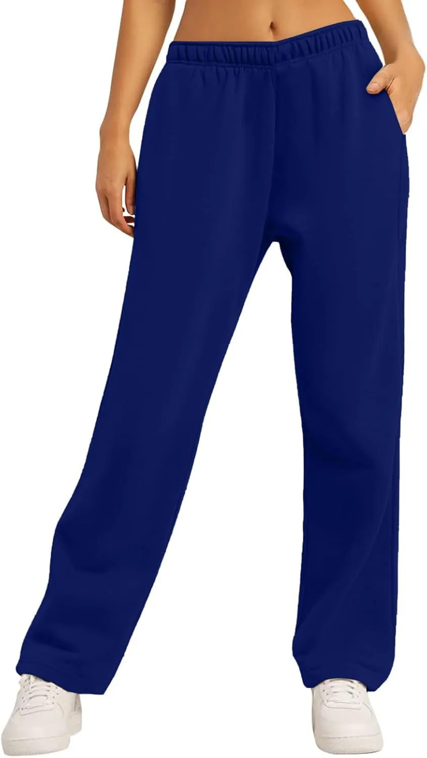 Aniywn Baggy Wide Leg Sweatpants for Women Joggers Workout Lounge with Pockets Yoga Pant Causal Drawstring High Waist Joggers