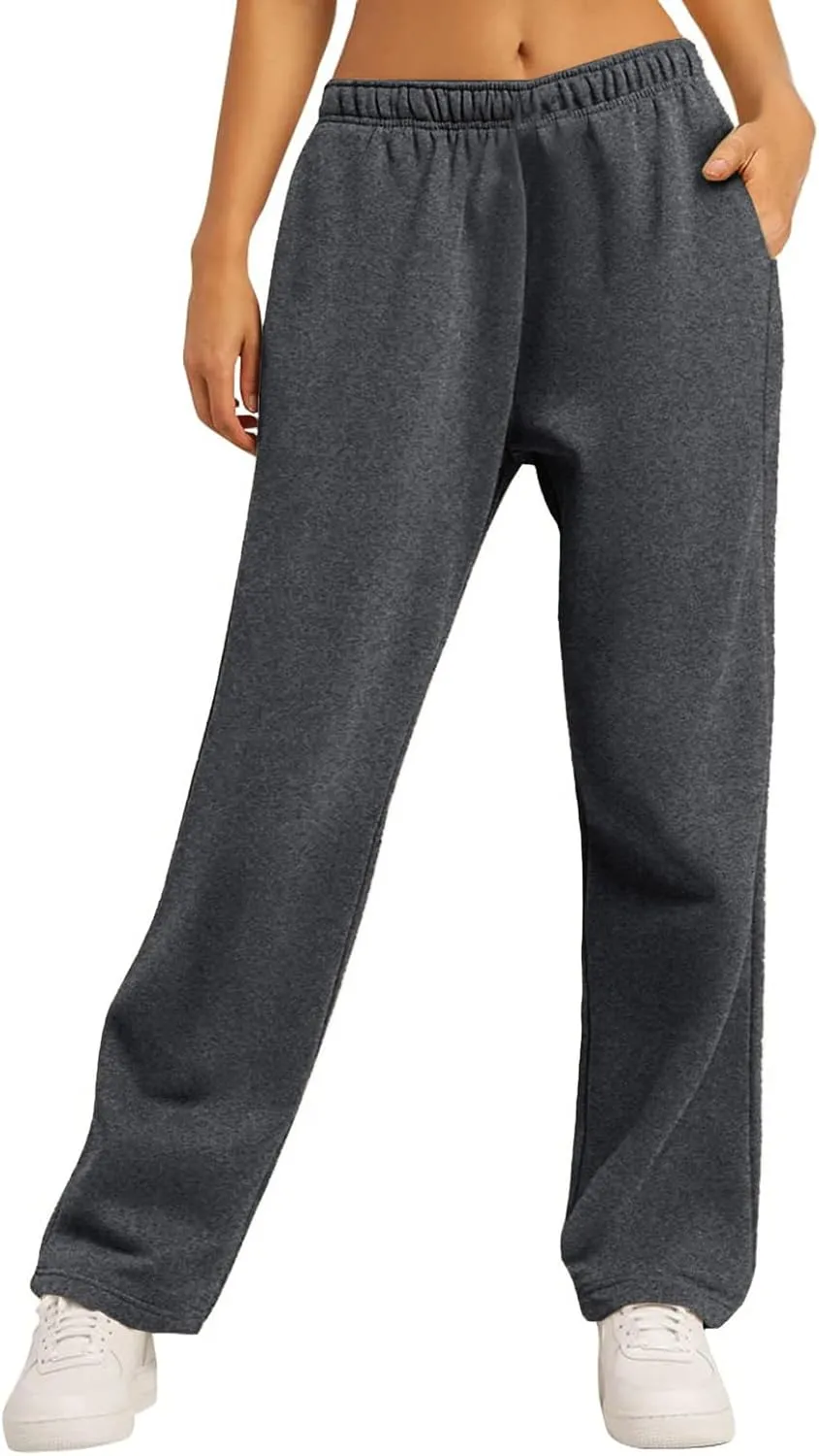 Aniywn Baggy Wide Leg Sweatpants for Women Joggers Workout Lounge with Pockets Yoga Pant Causal Drawstring High Waist Joggers