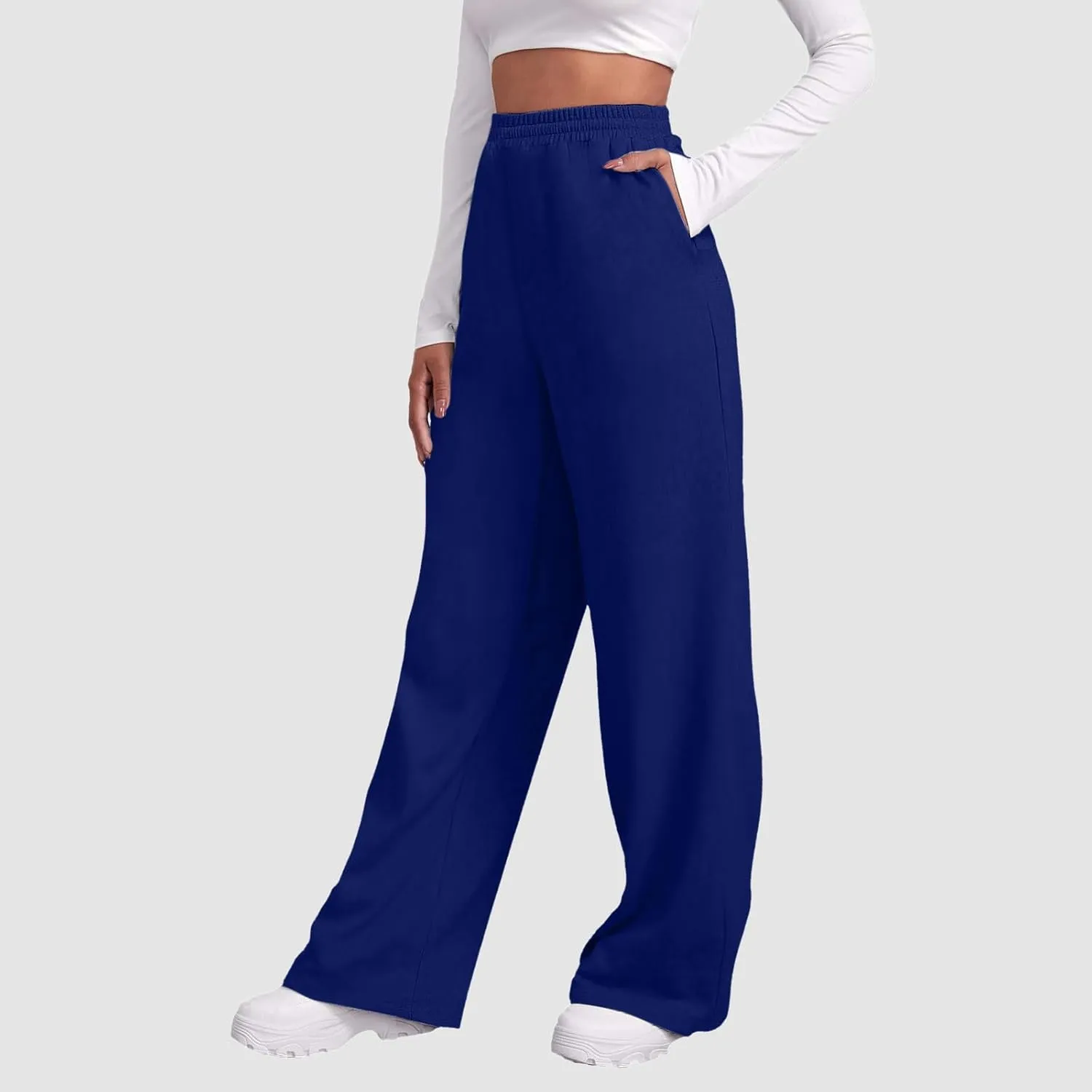 Aniywn Baggy Wide Leg Sweatpants for Women Joggers Workout Lounge with Pockets Yoga Pant Causal Drawstring High Waist Joggers