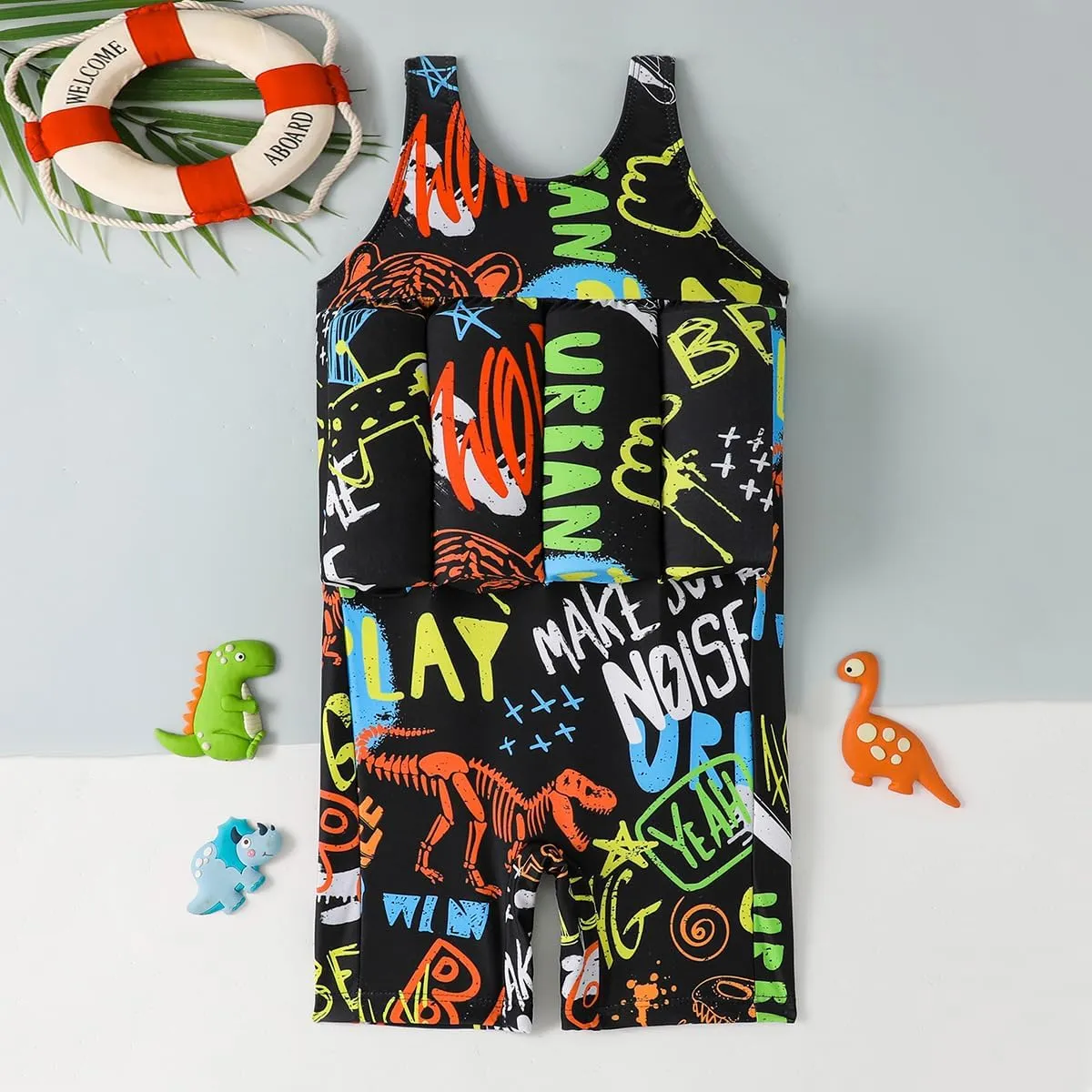 AWIBMK Kids Boys Girls One-Piece Floatation Swimsuit Float Suit Baby Vest Floating Bathing Suit Swimwear Swim