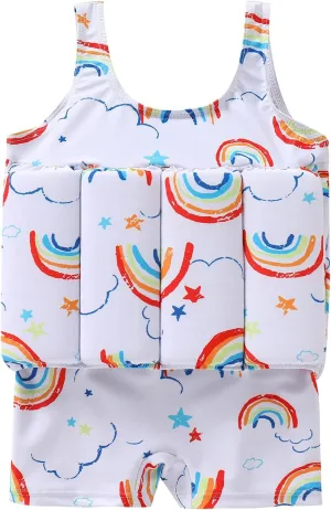AWIBMK Kids Boys Girls One-Piece Floatation Swimsuit Float Suit Baby Vest Floating Bathing Suit Swimwear Swim
