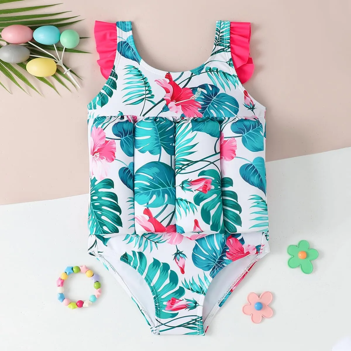 AWIBMK Kids Boys Girls One-Piece Floatation Swimsuit Float Suit Baby Vest Floating Bathing Suit Swimwear Swim