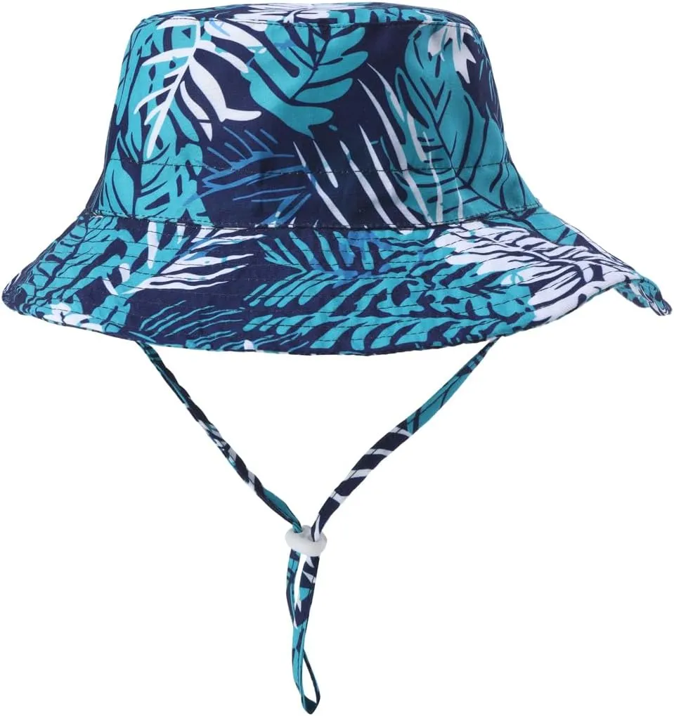 Baby-Boys Toddler Long Sleeved Rashguard Swim Bathing Suit and Sun Hat Set