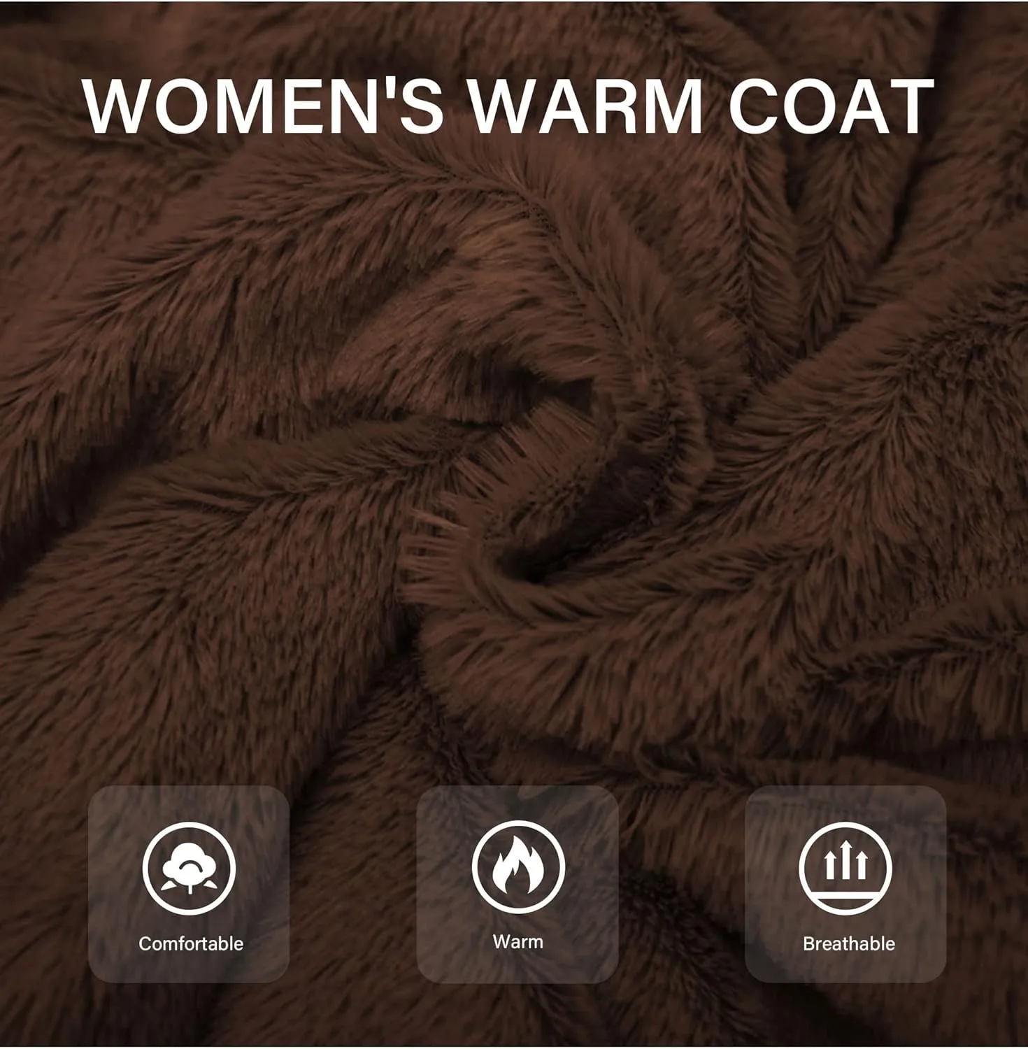 Bellivera Women's Faux Fur Coat Shearling Fluffy Fuzzy Shaggy Hood Sherpa-Lined Fleece Jacket