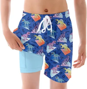 BFUSTYLE Boys Swim Trunks Kid Swim Short with Compression Liner Little Boys Bathing Suit