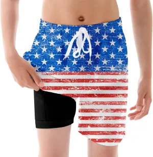 BFUSTYLE Boys Swim Trunks Kid Swim Short with Compression Liner Little Boys Bathing Suit