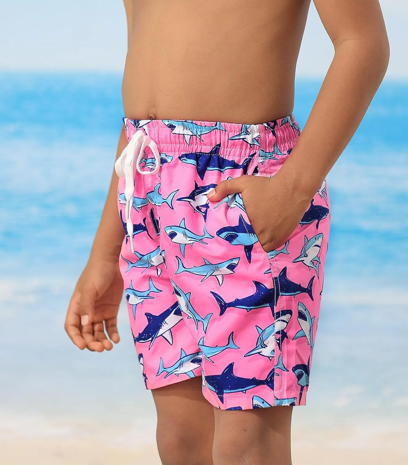 BFUSTYLE Boys Swim Trunks Kid Swim Short with Compression Liner Little Boys Bathing Suit