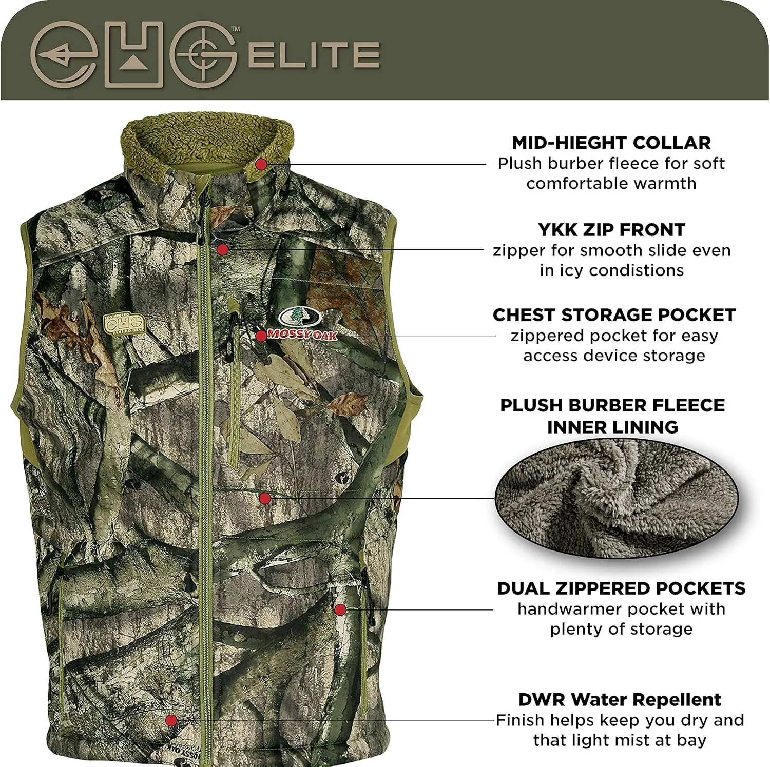 Blackburn Berber Fleece Lined Camo Hunting Vest