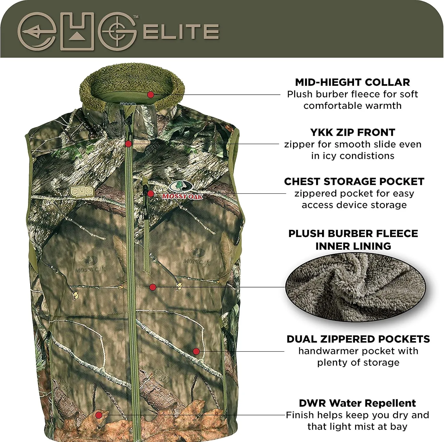 Blackburn Berber Fleece Lined Camo Hunting Vest