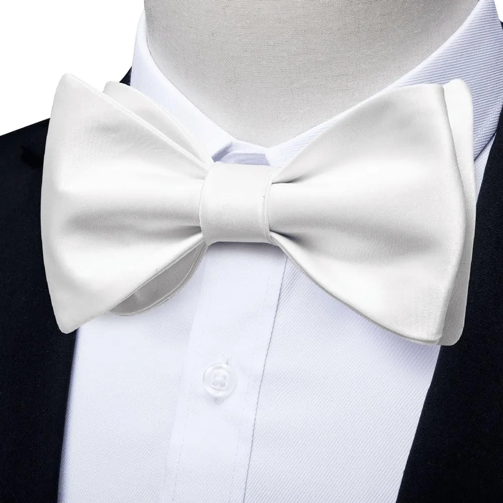 Bow Ties Classic Wedding Self-tie Bowties for Man Groom Silk Party Men's Accessories Hanky Cufflinks Set