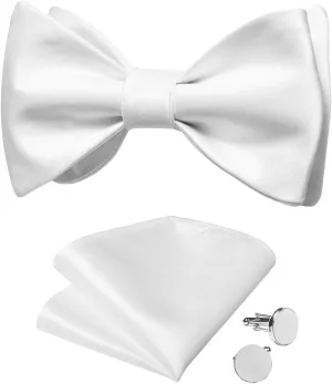 Bow Ties Classic Wedding Self-tie Bowties for Man Groom Silk Party Men's Accessories Hanky Cufflinks Set