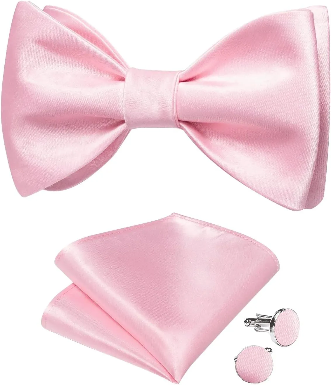 Bow Ties for Man Silk Wedding Self-tie Bowties Party Causal Knots Acessories Hanky Cufflinks Sets
