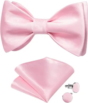 Bow Ties for Man Silk Wedding Self-tie Bowties Party Causal Knots Acessories Hanky Cufflinks Sets