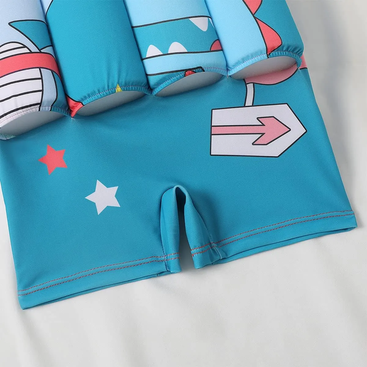 Boy Girls One-Piece Floatation Swimsuit Summer Short Sleeve Bathing Suits with Adjustable Buoyancy Float Suit Swimwear