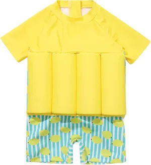 Boy Girls One-Piece Floatation Swimsuit Summer Short Sleeve Bathing Suits with Adjustable Buoyancy Float Suit Swimwear