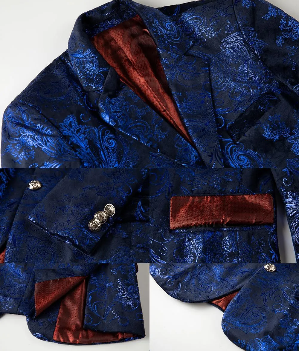 Boy Suits 5 Pieces Outfit Set Boys Velvet Suit Blazer Vest Pants Formal Tuxedo Slim Dresswear