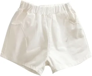 Boys Khaki Cargo Shorts Kids Cotton Pull on Jogger Shorts Outdoor Quick Dry Hiking Short Lightweight Athletic Pants