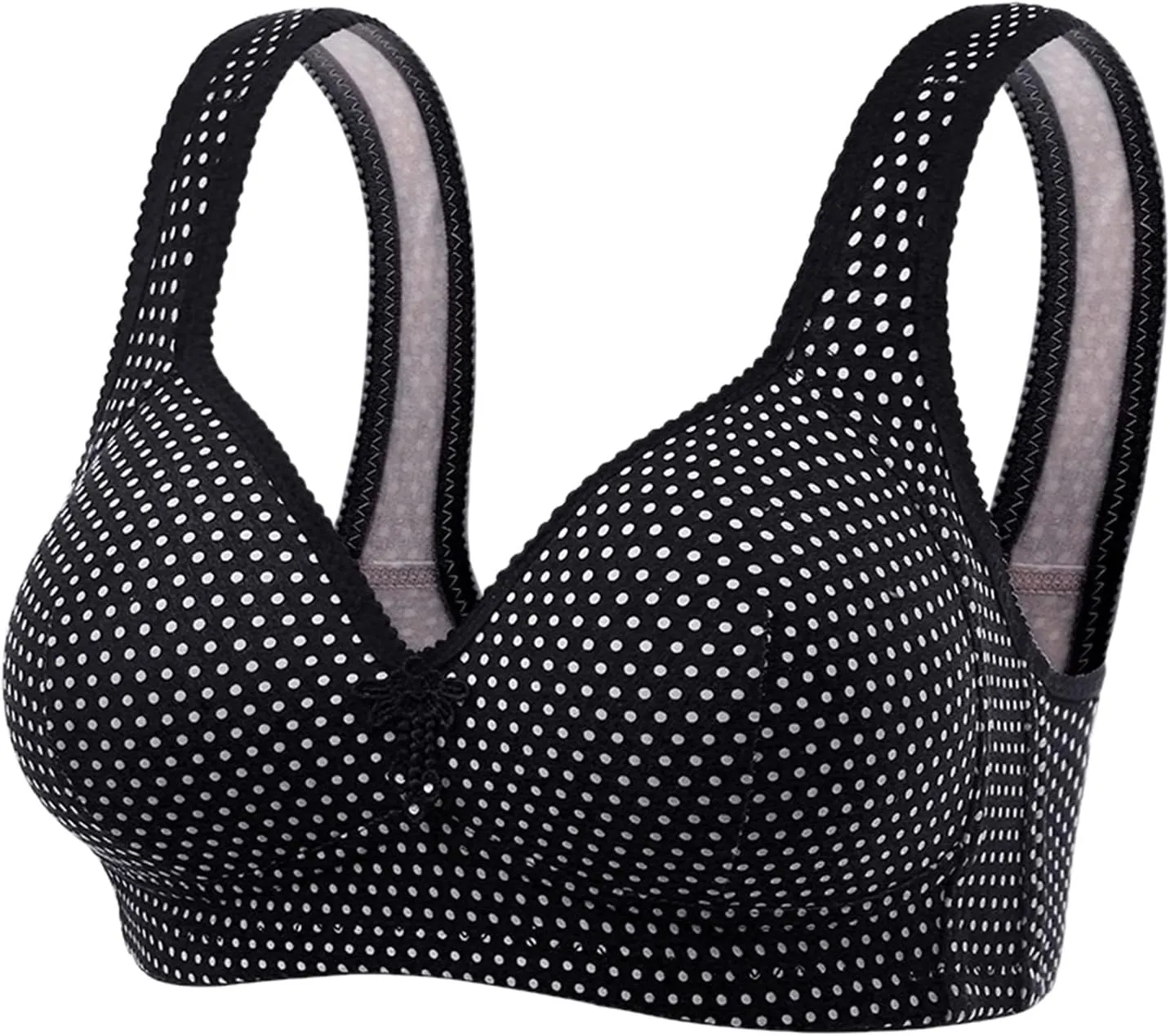 Bra for Women Polka Dot No Underwire Seamless Bralettes Lightly Lined Hides Back Fat Beauty Back Smoothing Underwear