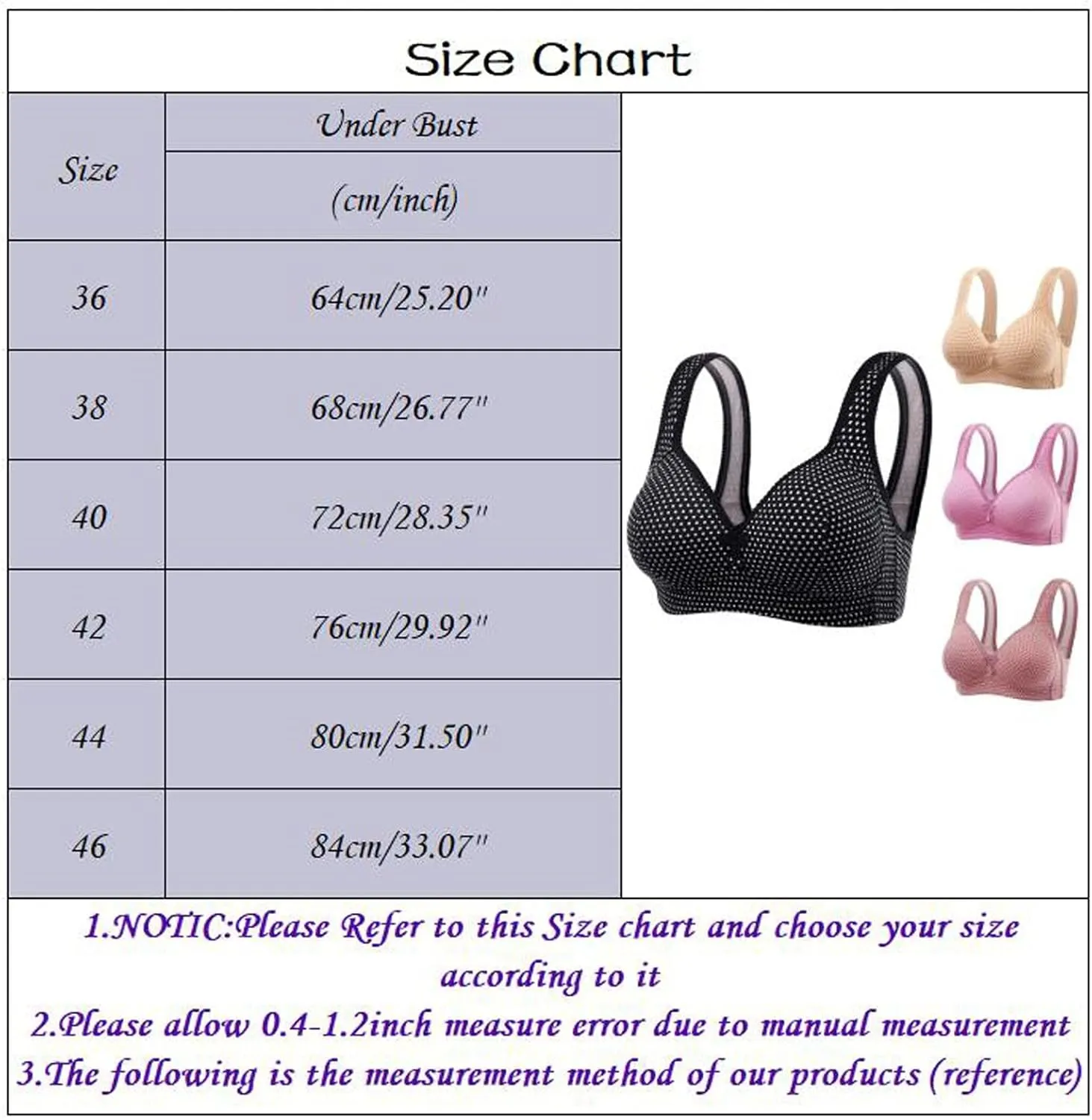 Bra for Women Polka Dot No Underwire Seamless Bralettes Lightly Lined Hides Back Fat Beauty Back Smoothing Underwear
