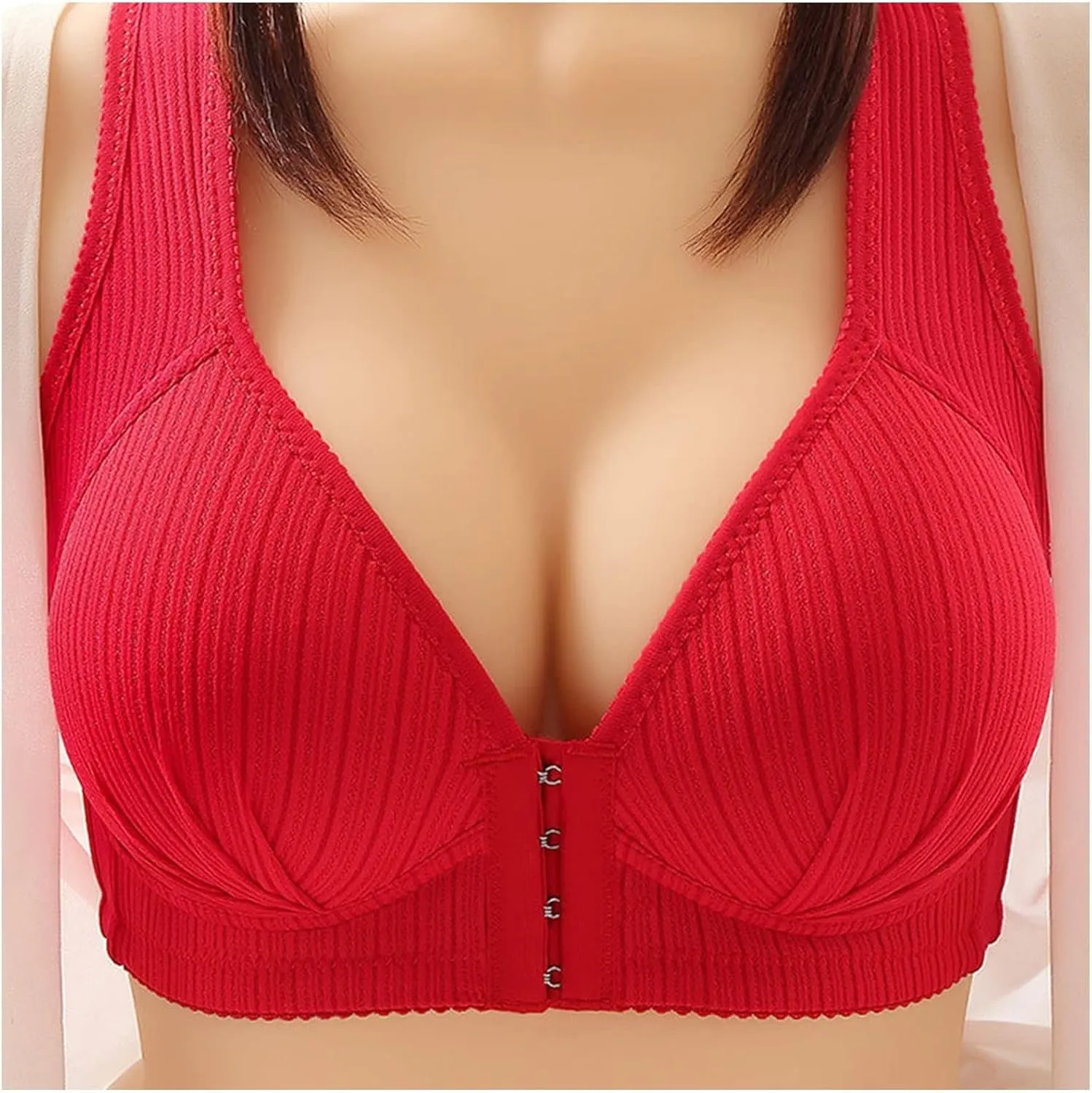 Bras for Women Seamless Sports Wirefree High Impact Support Yoga Plus Size Front Button Thin Gather Auxiliary Breast