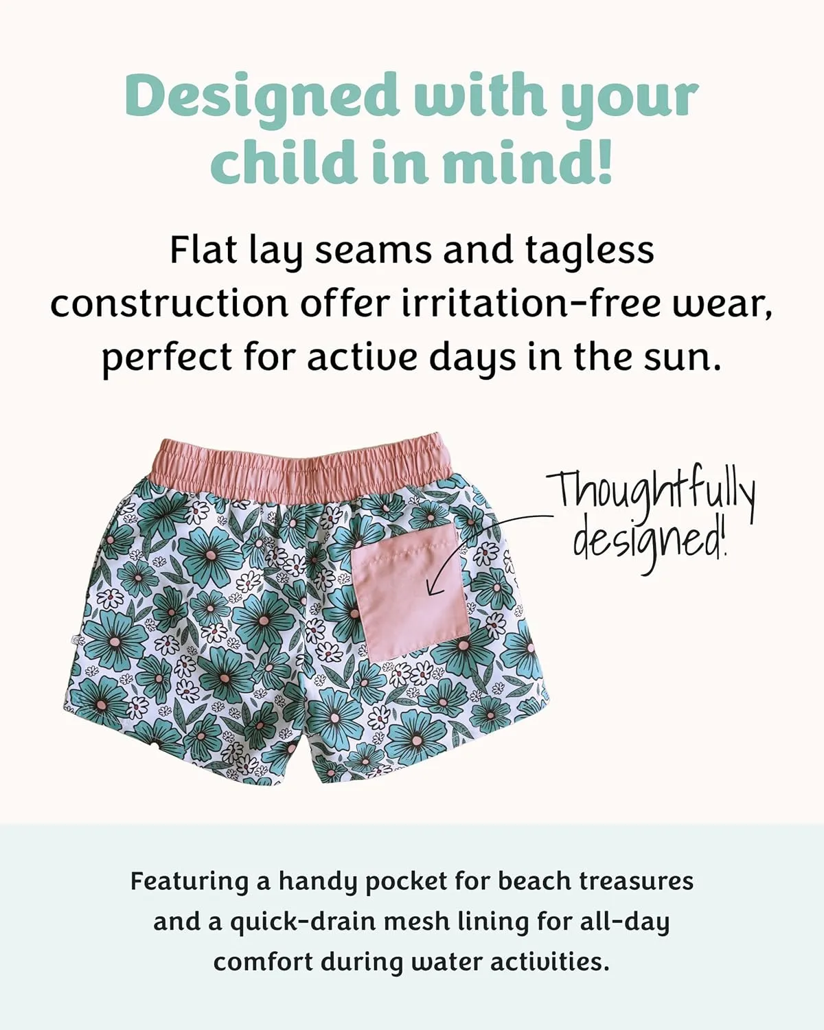 Caden Lane Boys Swim Trunks, Chlorine Resistant, Quick-Drying, Stretchy Swim Shorts with Mesh Lining for Baby, Toddler & Kids