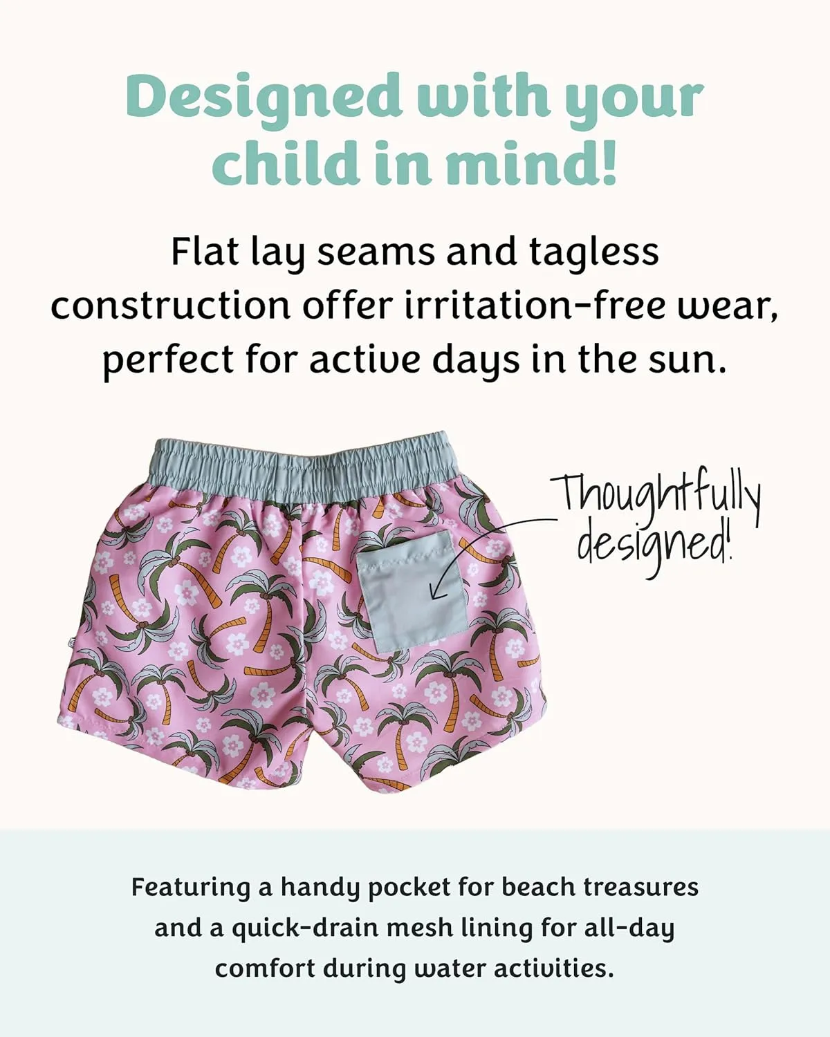 Caden Lane Boys Swim Trunks, Chlorine Resistant, Quick-Drying, Stretchy Swim Shorts with Mesh Lining for Baby, Toddler & Kids