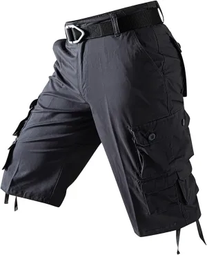 Cargo Shorts for Men's 2025 Fashion Plus Size Multiple Pockets Loose Comfy Workwear Short Pants Crop Sweatpant