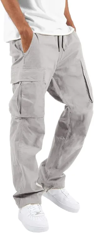 Chinos Trousers Men Linen Hiking Tactical Elastic Waist Smarty Skinny Public Wide Leg Casual Motorcycle with