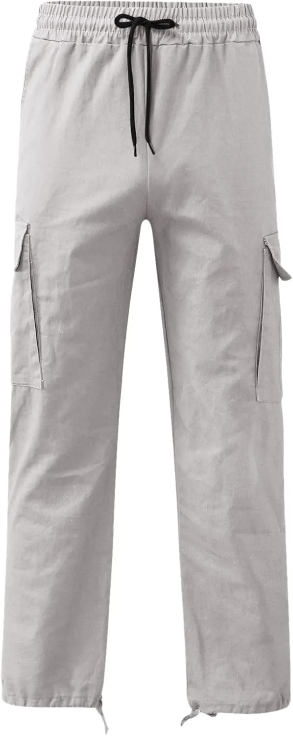 Chinos Trousers Men Linen Hiking Tactical Elastic Waist Smarty Skinny Public Wide Leg Casual Motorcycle with