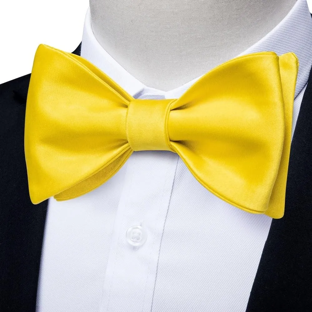 Classic Bow Ties Brand Silk Self-tie Bowties Pocket Square Cufflinks Set Wedding Knot Gifts