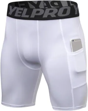 Compression Shorts Men Underwear Quick Dry Running Shorts Workout Athletic Shorts Pocket Gym Training Sports Pants