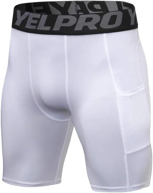 Compression Shorts Men Underwear Quick Dry Running Shorts Workout Athletic Shorts Pocket Gym Training Sports Pants
